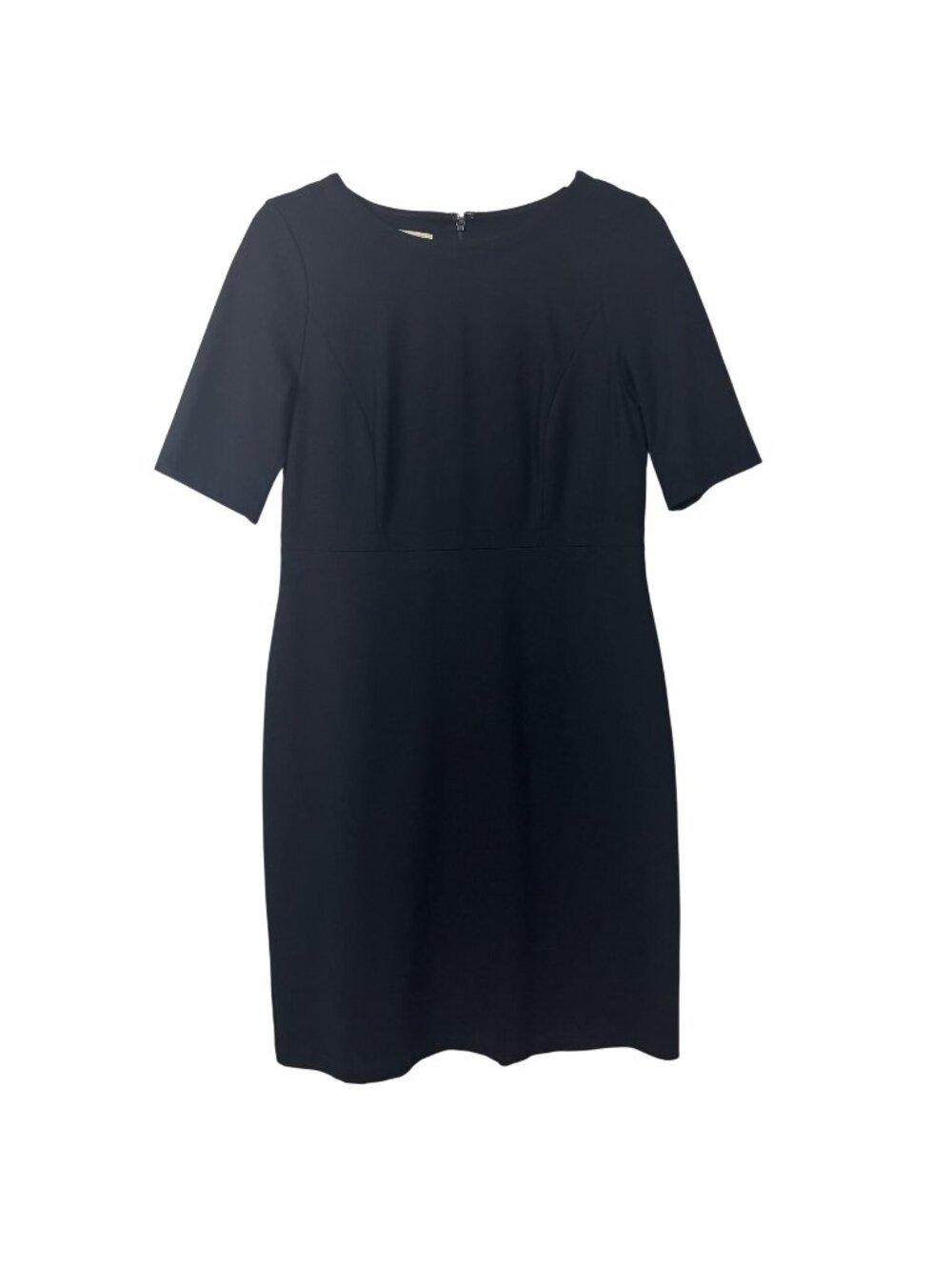 ✨3/$30 Talbots 6P Black Sheath Dress Short Sleeve Career Office Back Zipper